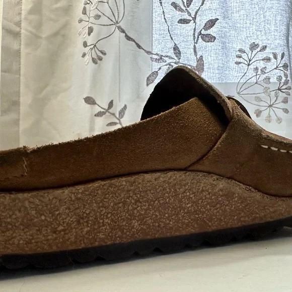 Birkenstock Buckley Brown Suede Slip-On Loafers with Buckle - Picture 4 of 15